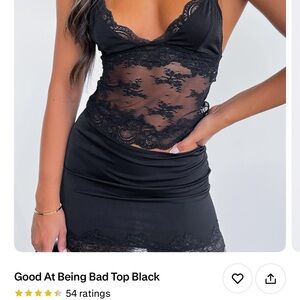 White Fox Boutique Black Lace Chemise